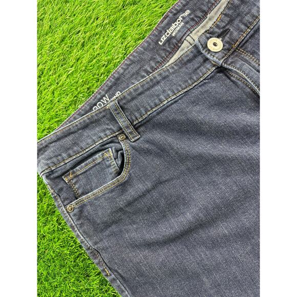 Liz Claiborne Woman Boyfriend Skinny Jeans Size 20W Plus Dark Wash Stretch Denim - Picture 5 of 12